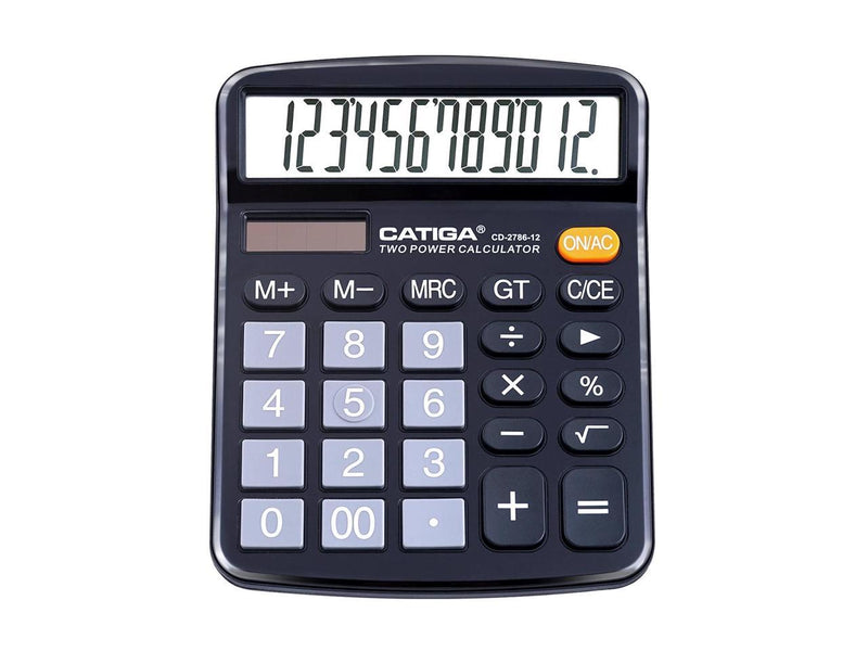 CATIGA 12 Digits Desktop Calculator with Large LCD Display Black CD2786B