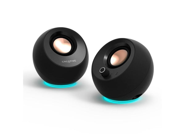 Creative Pebble Pro Minimalist 2.0 USB-C Speakers with Bluetooth, RGB Lighting -