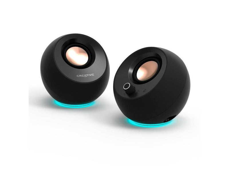 Creative Pebble Pro Minimalist 2.0 USB-C Speakers with Bluetooth, RGB Lighting -