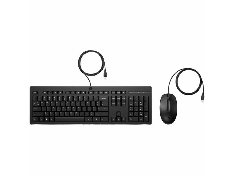 HP 225 Wired Mouse and Keyboard Combo (AX2Y7AA) - USB Type A Plunger Cable