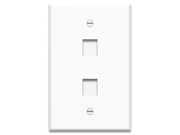 4XEM 2 Outlet RJ45 Wall Plate/ Face Plate White