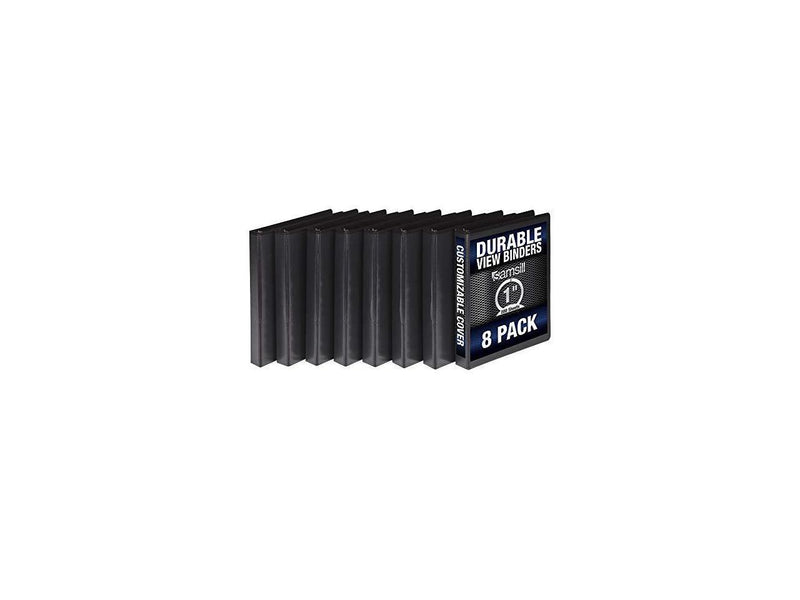 Samsill Durable 1" 3-Ring View Binders Black (S88430)