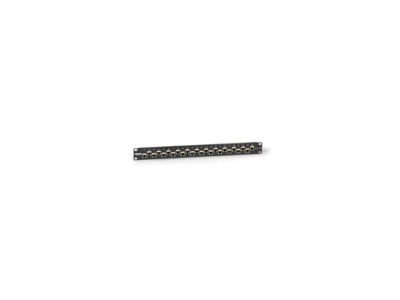 Black Box C6AFP70S-24 CAT6A Staggered Feed-Through Patch Panel - 1U, Shielded,