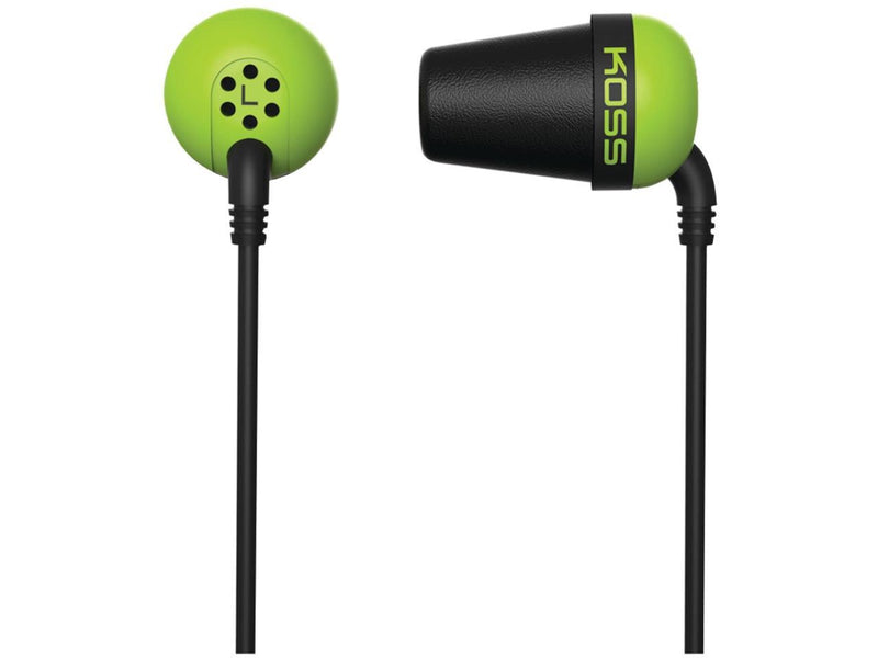 KOSS Green PLUGG Earbud Noise Isolating