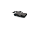 C2G USB C to HDMI, VGA, USB A & RJ45 Adapter - 4K 30Hz - Black - for