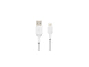 BELKIN CAA002bt1MWH BOOST CHARGE White Braided Lightning to USB-A Cable 3.28 ft.