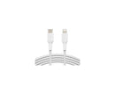 BELKIN CAA004bt2MWH BOOST CHARGE White Braided USB-C to Lightning Cable 6.56 ft.