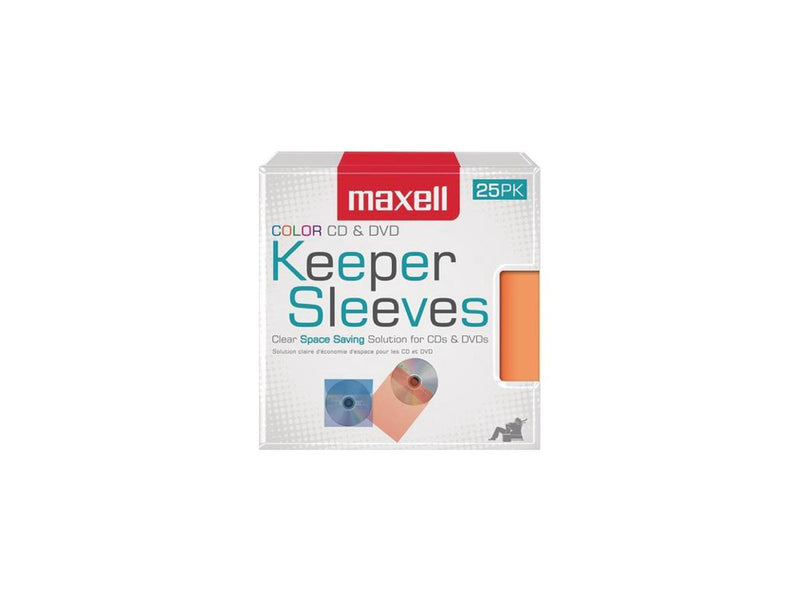 Maxell Cd/Dvd Keeper Sleeves - Color (25 Pack)