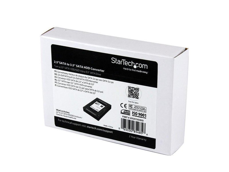 StarTech.com 25SAT35HDD 2.5” to 3.5” SATA Aluminum Hard Drive Adapter Enclosure