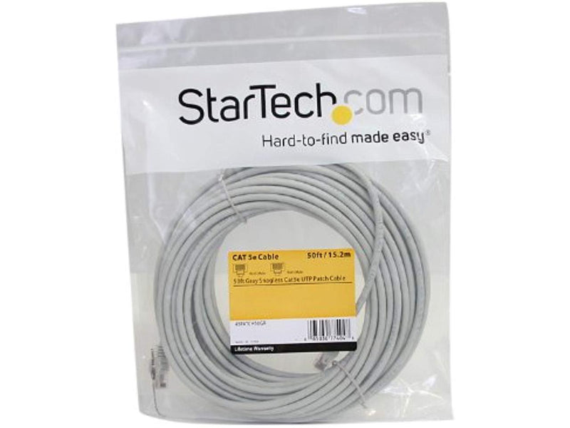 StarTech.com 45PATCH50GR 50 ft. Cat 5E Black Cat5e UTP Patch Cable