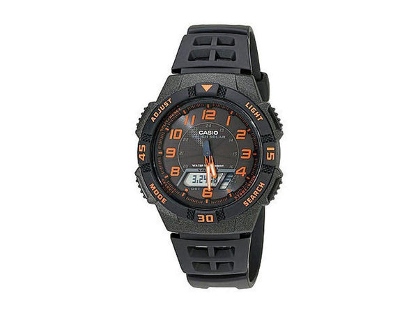 Men's Casio Tough Solar Black And Orange Watch AQS800W-1B2