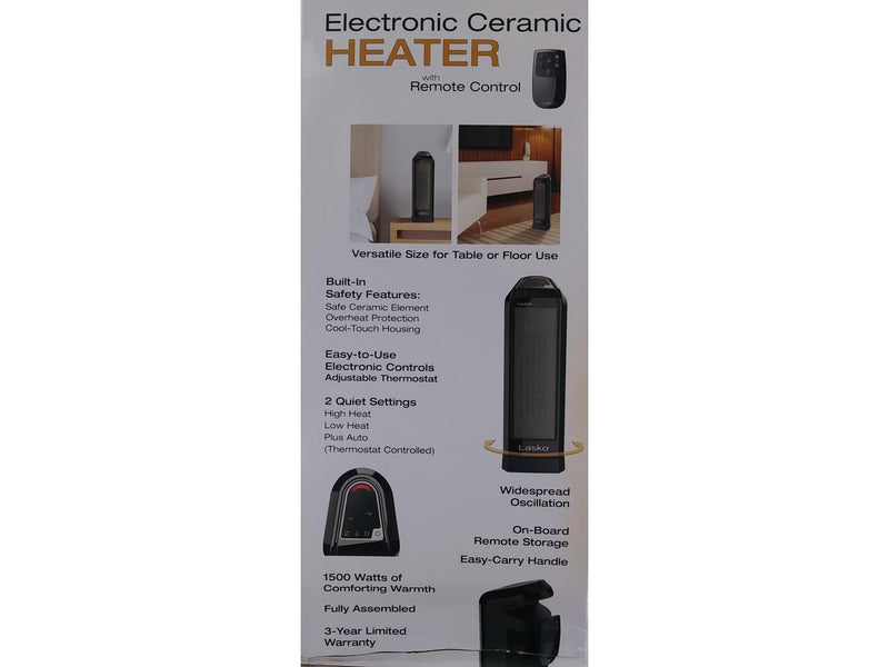 Lasko CT16550 Electronic Ceramic Heater with Remote Control