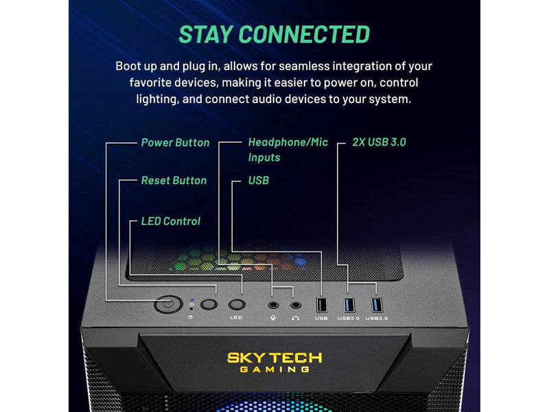 Skytech Chronos Gaming PC Desktop  INTEL Core i5 12400F 2.5 GHz, NVIDIA RTX