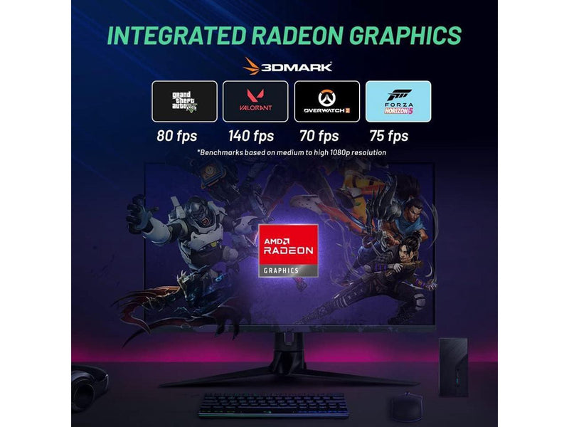 Skytech Mini PC X1 Gaming PC Desktop  AMD Ryzen 5 5600G 3.9 GHz, AMD Radeon