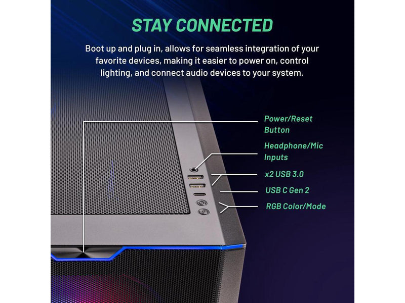 Skytech Eclipse Gaming PC, Intel i9 14900K 3.2 GHz, RTX 4090, 2TB NVME Gen4,