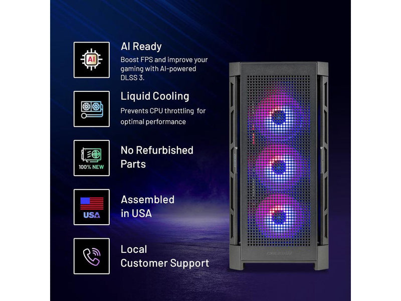 Skytech Blaze4 Gaming PC, Ryzen 7 7700X 4.5 GHz, NVIDIA RTX 4070 12GB GDDR6 ,AI