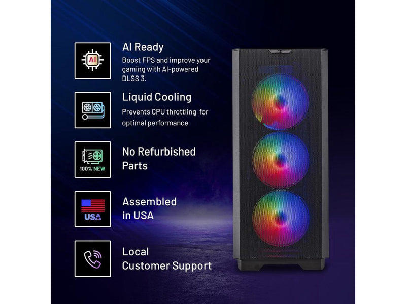 Skytech Eclipse Lite Gaming PC Desktop  AMD Ryzen 7 7800X3D 4.2 GHz, NVIDIA RTX