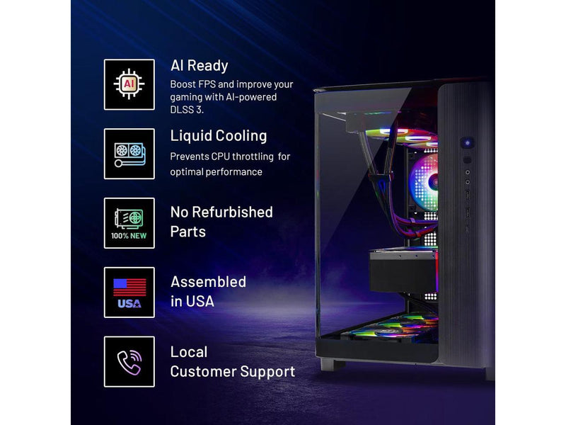 Skytech King 95 Gaming PC Desktop, Ryzen 7 7700X 4.5 GHz, NVIDIA RTX 4070 Ti