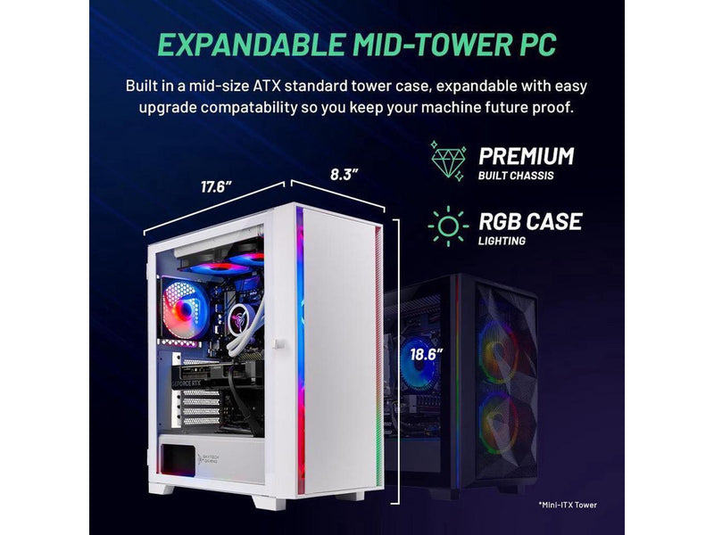 Skytech Gaming Shiva Desktop PC, Intel i5 14400F 2.5 GHz (4.7GHz Turbo), NVIDIA