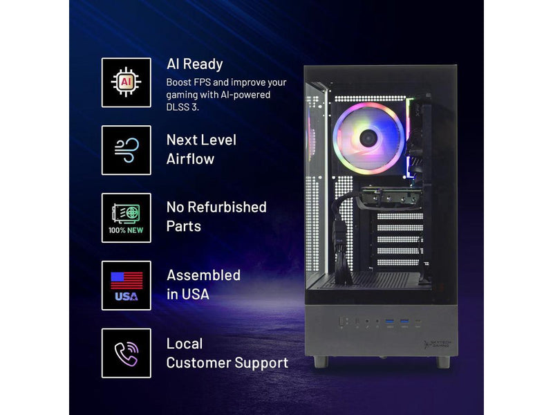 Skytech Azure Gaming PC Desktop, Sea View Room,Ryzen 5 5500 3.6 GHz (4.2GHz