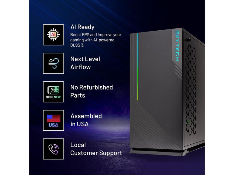 Skytech Azure Gaming PC Desktop, Ryzen 5 5600 3.5 Ghz (4.4GHz Turbo Boost),