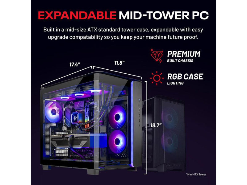 Skytech King 95 Gaming PC Desktop, Ryzen 7 9800X3D 4.7 GHz (5.2 GHz Turbo),