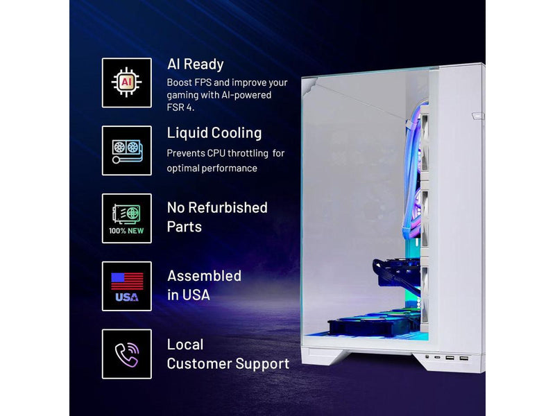 Skytech O11 Vision Gaming PC Desktop, Ryzen 9 9900X3D 4.4 GHz (5.5GHz Turbo