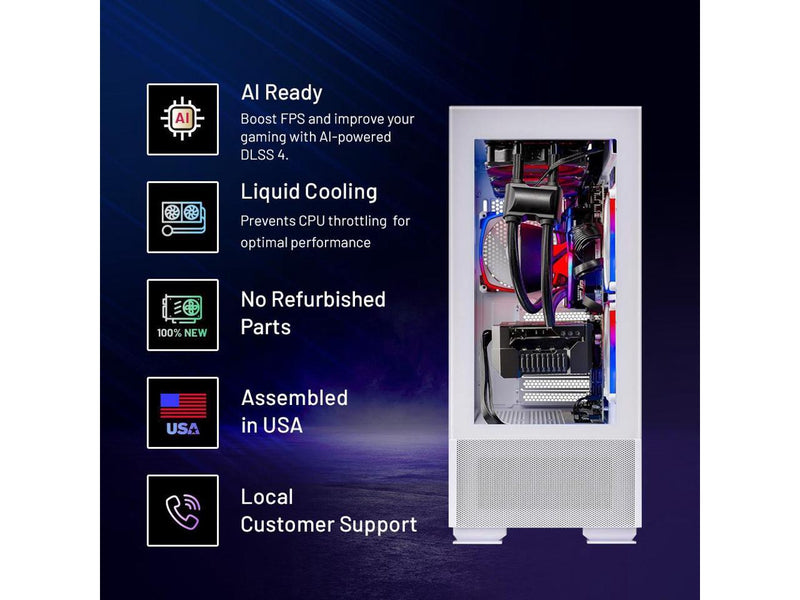Skytech Azure Gaming PC Desktop, Ryzen 7 7800X3D 4.2 GHz (5GHz Turbo), NVIDIA