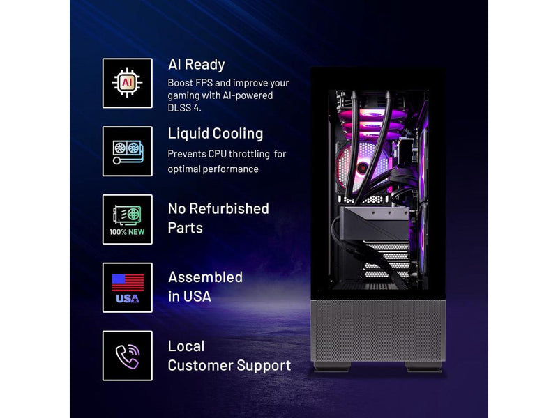 Skytech Gaming Azure Desktop PC, Ryzen 7 7800X3D 4.2 GHz (5GHz Turbo), NVIDIA