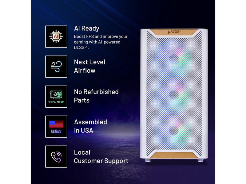 Skytech Chronos 3 Gaming PC Desktop, Ryzen 7 7700 3.8 GHz (5.3GHz Turbo), AMD RX