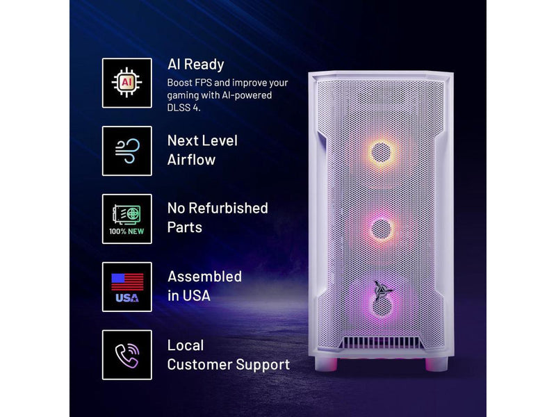 Skytech Archangel Gaming PC Desktop, Ryzen 7 7700 3.8 GHz (5.3GHz Turbo), NVIDIA