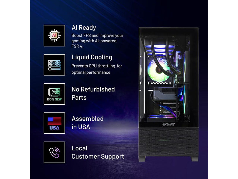 Skytech Gaming Azure 3 Plus Desktop PC, Ryzen 9 9900X3D 4.4 GHz (5.5GHz Turbo),