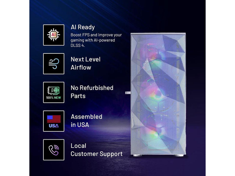 Skytech Gaming Storm Gaming PC, Intel i5 14400F 2.5GHz, NVIDIA RTX 5060 Ti 16GB,