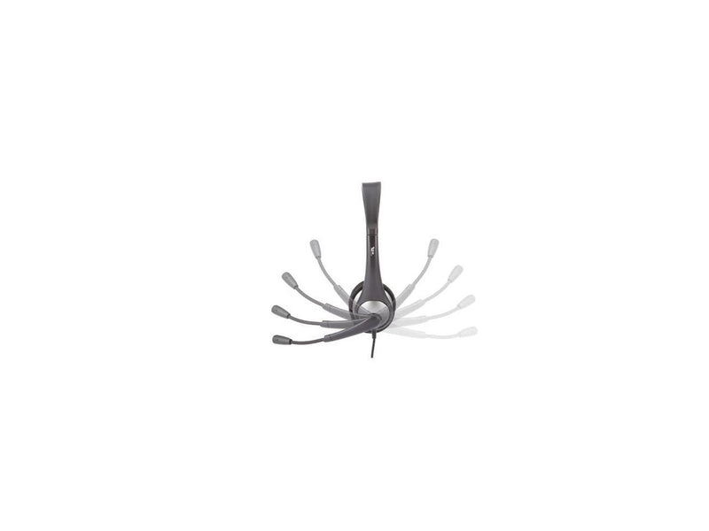 Cyber Acoustics Gray Mono Headset w/ Y-Adapter & Microphone (AC-104) -