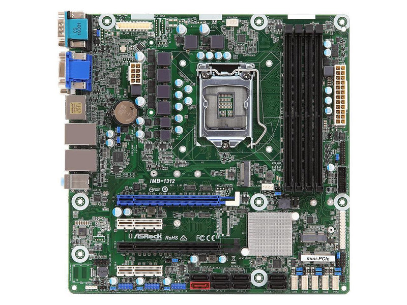 ASRock Motherboard IMB-1312 Core i7/i5/i3/Celeron S1151 64GB DDR4 PCIe Micro ATX