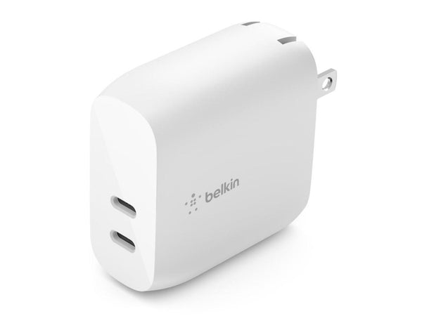 BELKIN WCB006dqWH BOOST CHARGE White Dual USB-C PD Wall Charger 40W