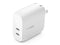 BELKIN WCB006dqWH BOOST CHARGE White Dual USB-C PD Wall Charger 40W