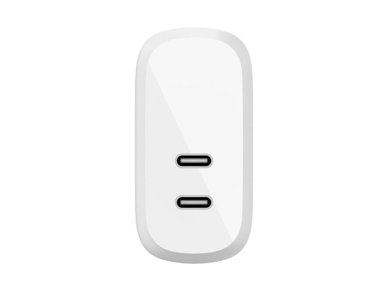 BELKIN WCB006dqWH BOOST CHARGE White Dual USB-C PD Wall Charger 40W