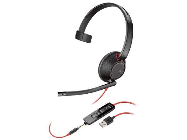 HP Poly Blackwire C3215 Monaural Headset + Carry Case Model 80S05AA
