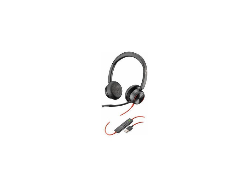 HP POLY Black wire 8225 USB-A Headset TAA-US Model 7E2K5AA