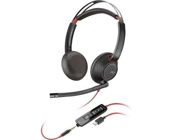 HP Poly Blackwire C5220 USB-C Headset +Inline Cable Stereo Mini-phone Noise