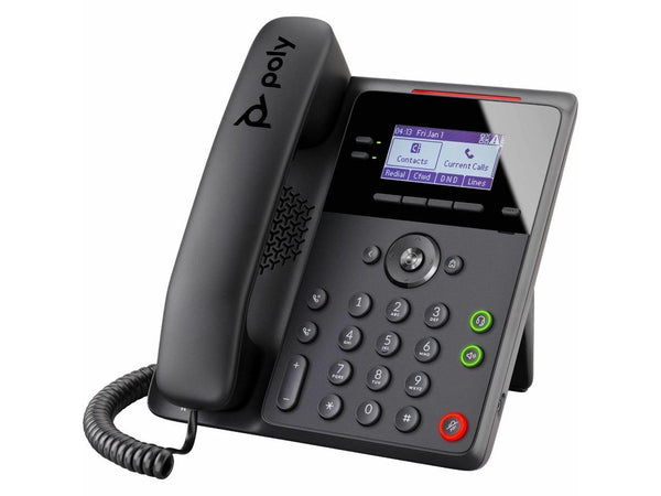 HP Poly Edge B10 IP Phone Corded Wall Mountable Desktop Black VoIP 2x Network