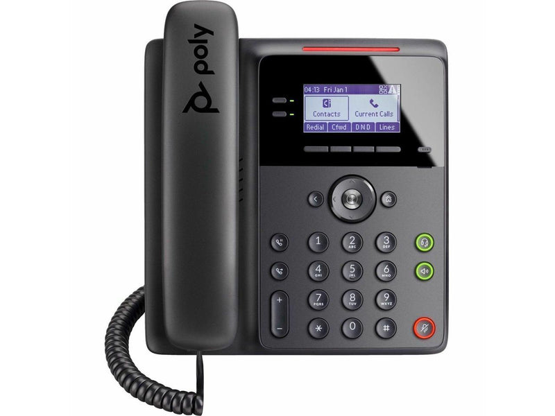 HP Poly Edge B10 IP Phone Corded Wall Mountable Desktop Black VoIP 2x Network