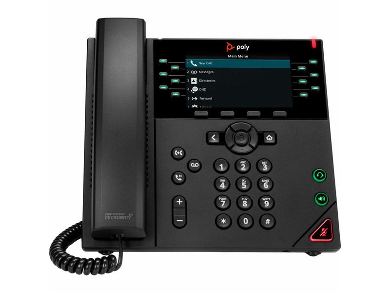 HP Poly VVX 450 IP Phone Corded Desktop Wall Mountable Black VoIP 2x Network