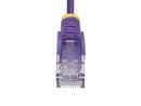 StarTech 7ft Purple Slim CAT6 Ethernet Cable, Snagless RJ45, LSZH, 28AWG Pure