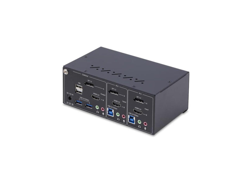 StarTech 2-Port Dual-Monitor DisplayPort and HDMI KVM Switch - 4K 60Hz - 1x HDMI