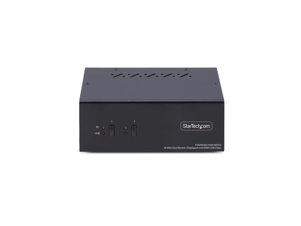 StarTech 2-Port Dual-Monitor DisplayPort and HDMI KVM Switch - 4K 60Hz - 1x HDMI