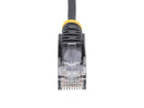 StarTech 7ft Black Slim CAT6 Ethernet Cable, Snagless RJ45, LSZH, 28AWG Pure