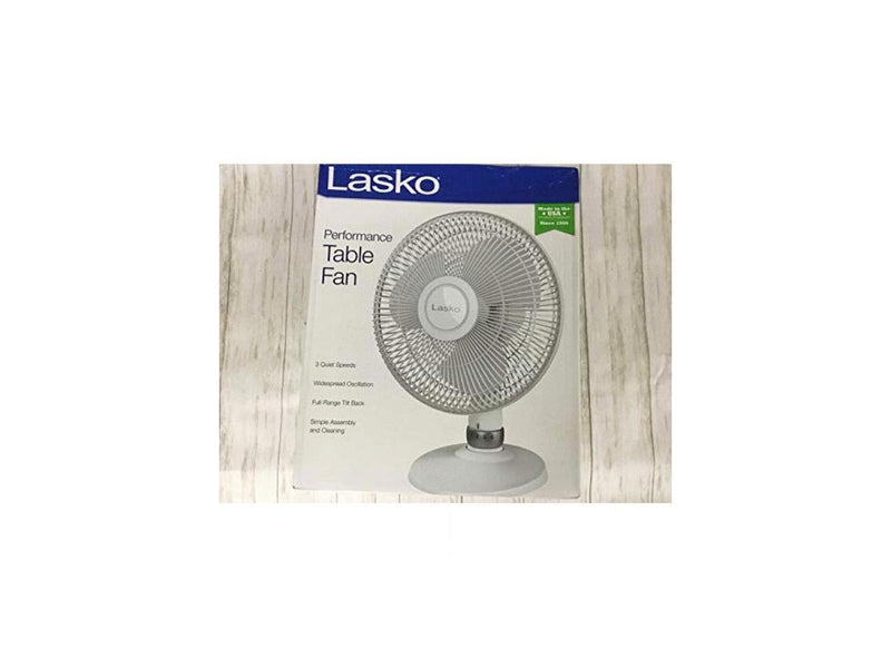 Lasko 12" Oscillating Table Fan, White D12225