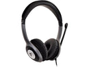 V7 HU521 Deluxe USB Stereo Headphones with Microphone - Black & Grey